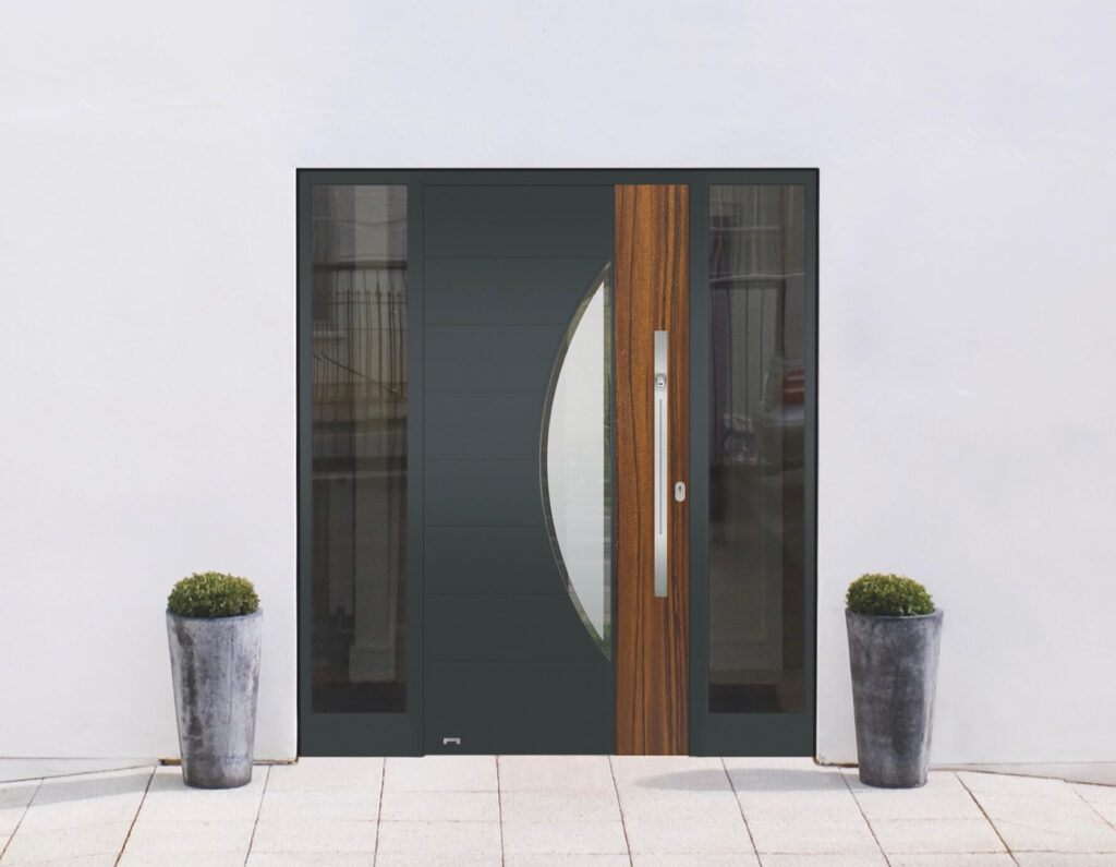 Haustür in Holzoptik